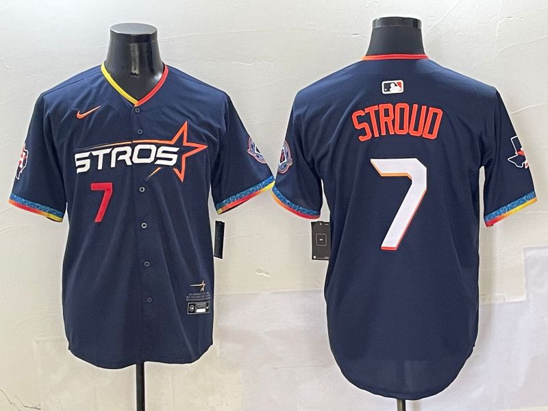 Men Houston Astros #7 Stroud Drak Blue Fourth generation Joint Name Nike 2025 MLB Jersey style 2->houston astros->MLB Jersey